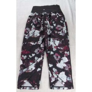 Lululemon‎ Leggings Womens 6 Black Kara Blossom High Rise Pccket Tranquil Crop